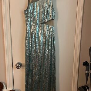 Turquoise Sequin Gown